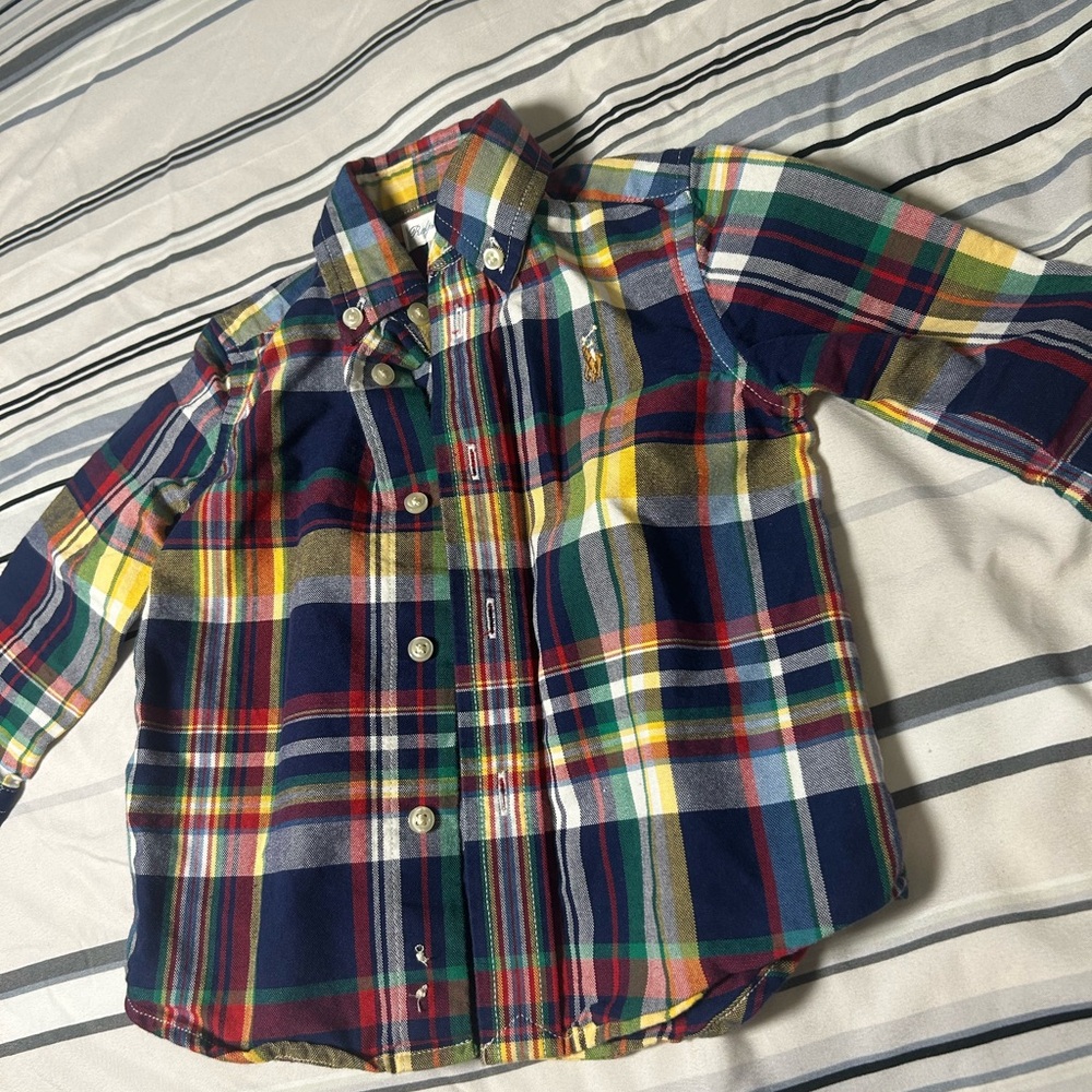 Ralph Lauren Kids Plaid Shirt - Navy, Yellow, Red